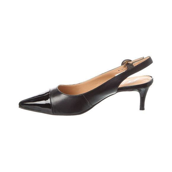 French Sole Skylar Leather Slingback Pump, Black - Picture 2 of 5